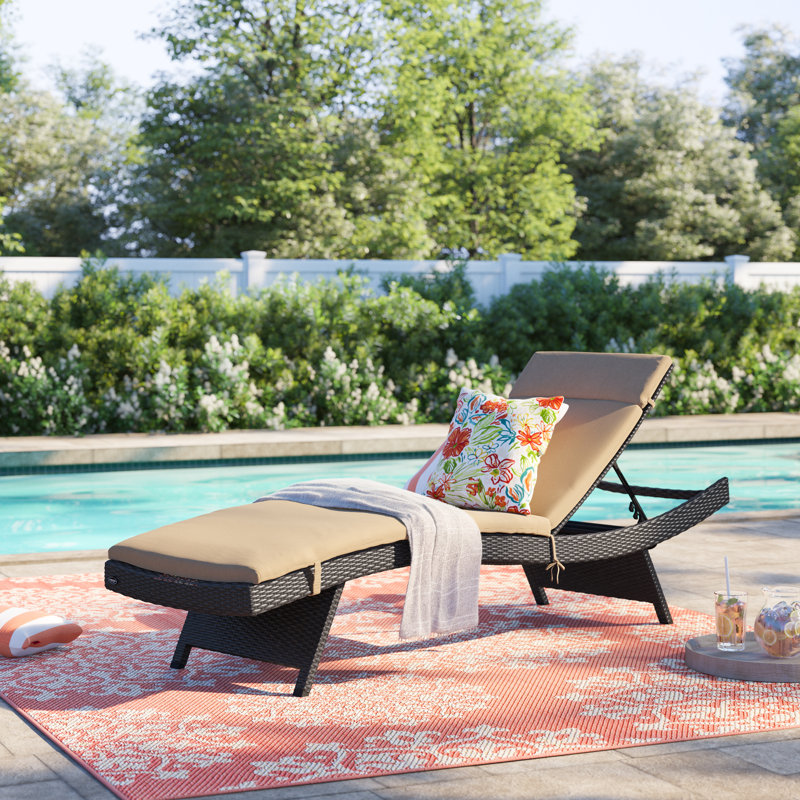 Sol 72 Outdoor™ Seaton Reclining Chaise Lounge with Cushion & Reviews